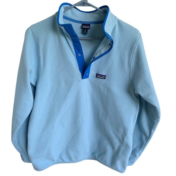 Patagonia Boys' Micro D Snap-T Pullover Fleece Size XL 14 Light Blue - Picture 2 of 8